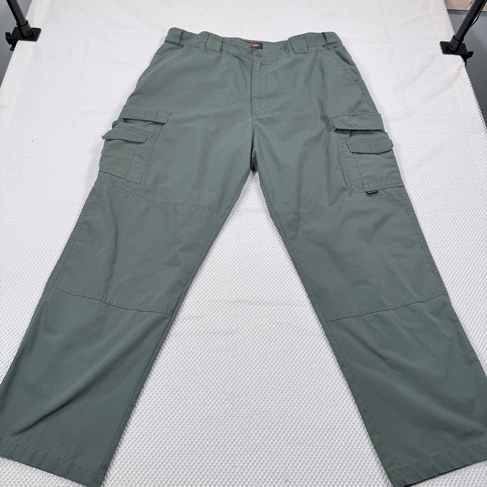 Tru-Spec Men's 24-7 Series Green Tactical Cargo Pants Ripstop 40x32